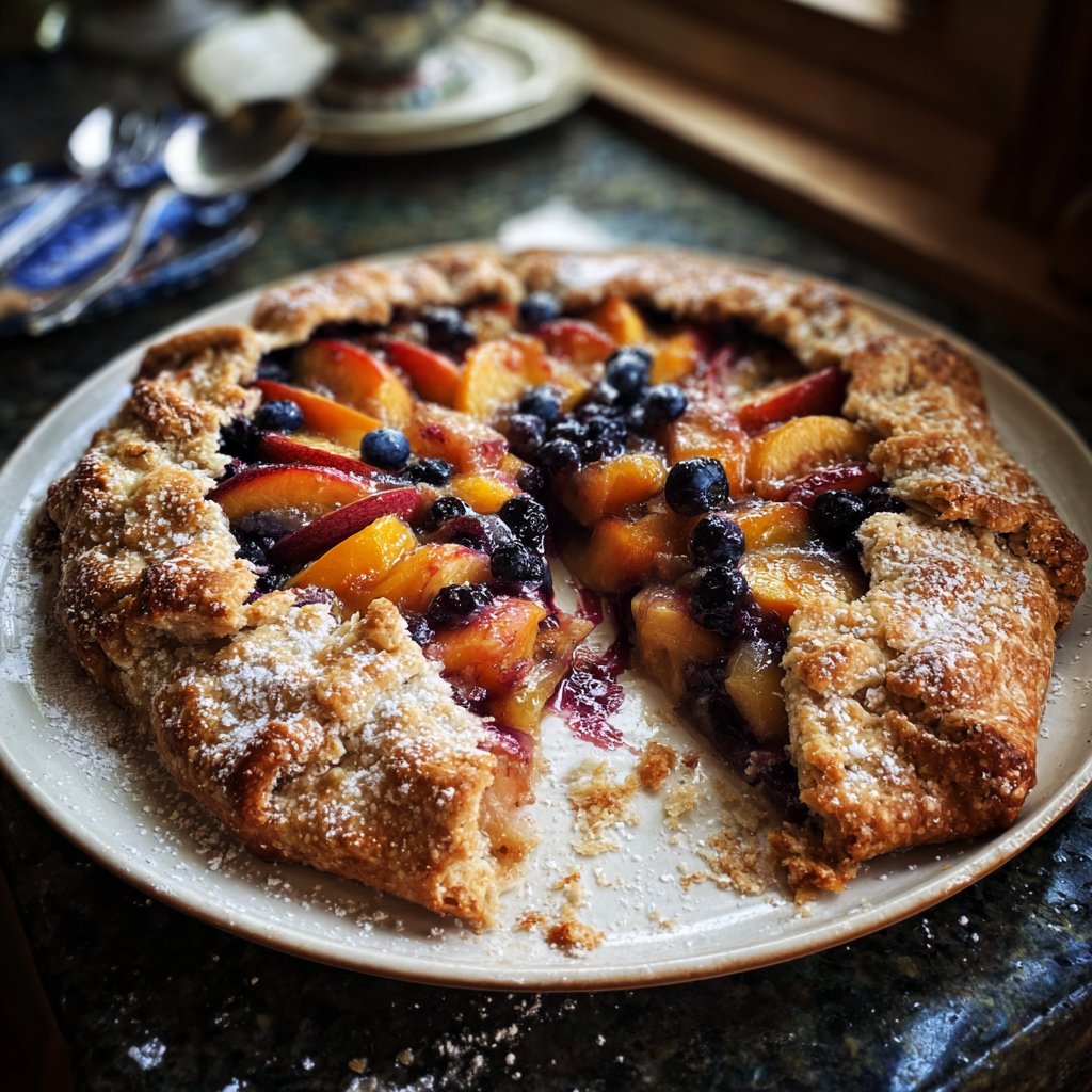 Peach and Blueberry Galette
