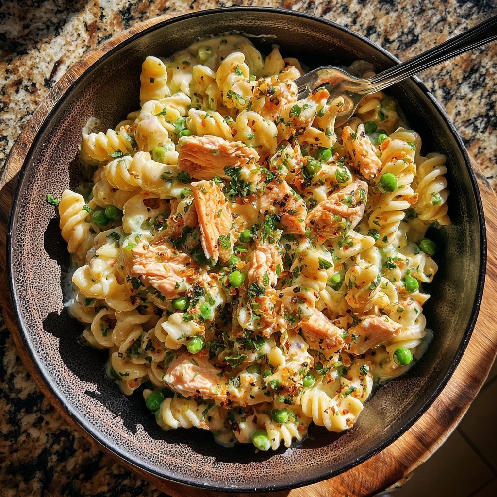 Salmon and Pea Pasta Toss