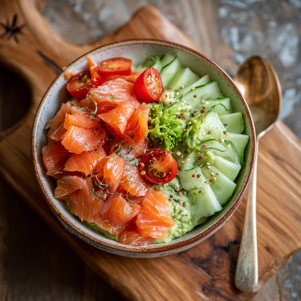 Creamy Avocado Salmon Bowl