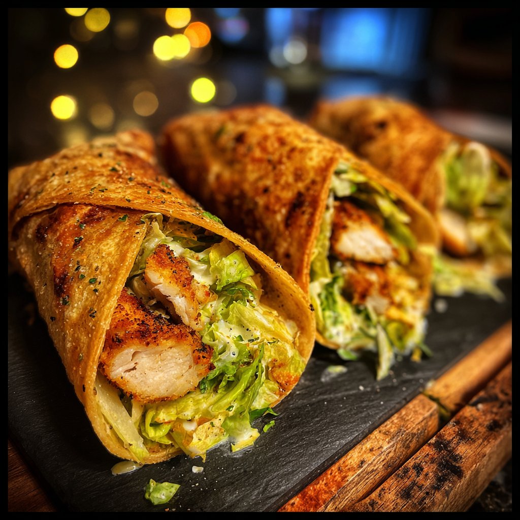 Crispy Chicken Caesar Wraps