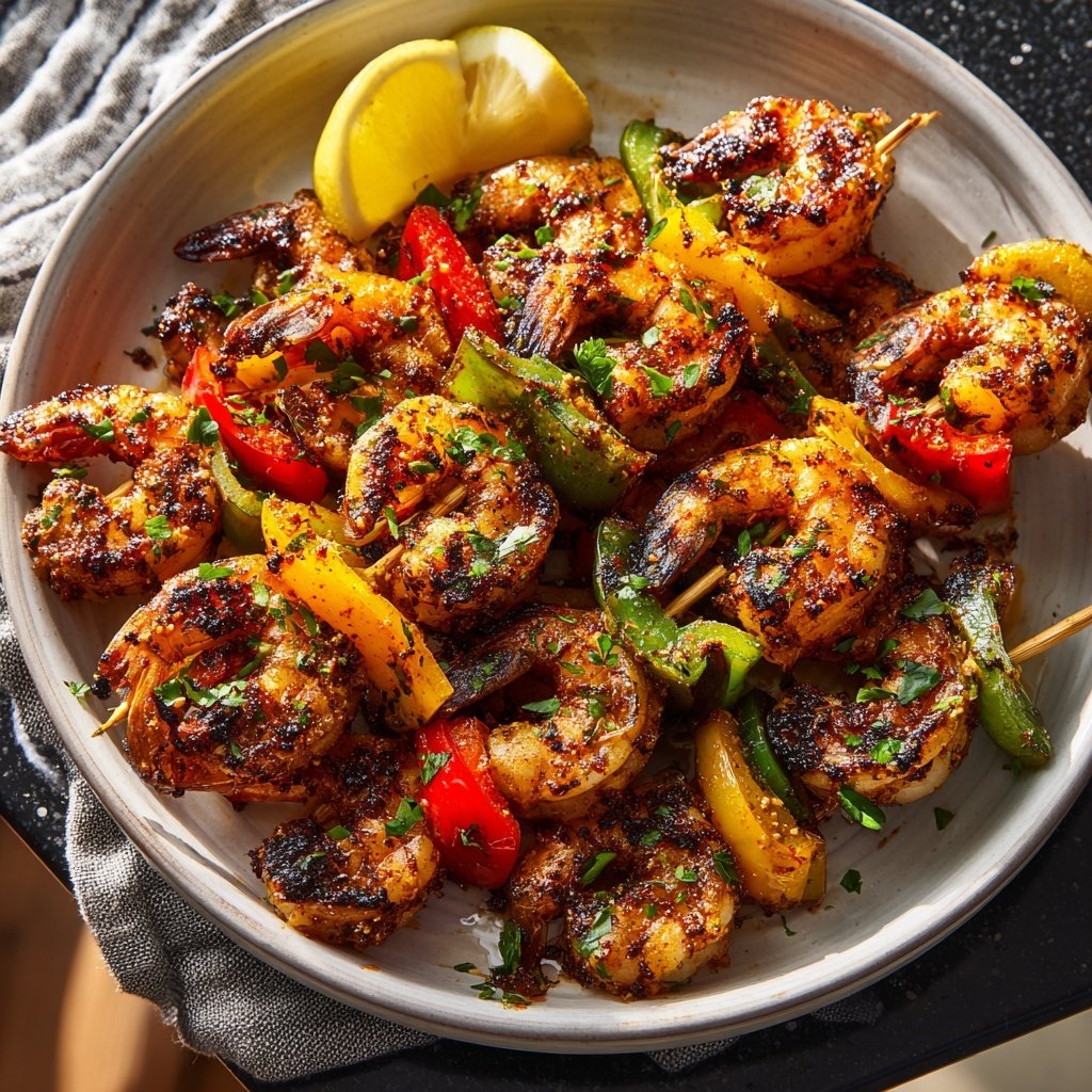 Smoky Shrimp and Bell Pepper Skewers